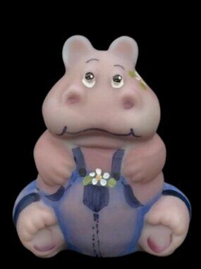 VERY RARE Vintage Fenton 2005 Blue Burmese Hippo Centennial Collection Signed